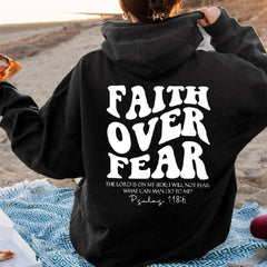 Faith Over Fear Christian Sweatshirt with Bible Verse